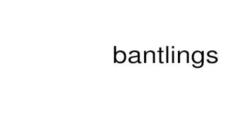 How to pronounce bantlings [upl. by Ardella229]