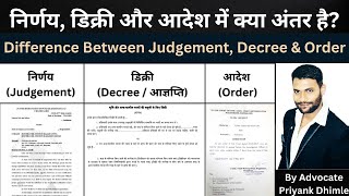 निर्णय डिक्री और आदेश में अंतर  Difference Between Judgement Decree and Order [upl. by Coffeng]