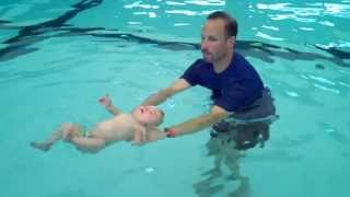 Baby floating by himself during ISR swim lesson WOW [upl. by Ecinahc]