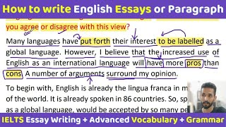 How to Write English Essay or Paragraphs  IELTS Writing Task  Improve English Writing [upl. by Vetter]