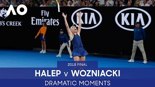 Dramatic Last Game  Halep v Wozniacki  Australian Open 2018 Final [upl. by Aneloc691]