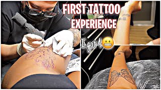 My First Tattoo Experience  I got 4 tattoos in 1 Day thigh tattoo [upl. by Adlesirg343]