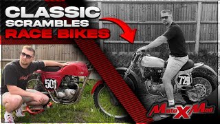 Classic Motocross bikes Triumph Metisse amp Cheney Triumph scramblers [upl. by Atiugal]