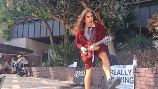 ACDC  The Furor LIVE by Street Performer Angus Young Style [upl. by Ahsaei]