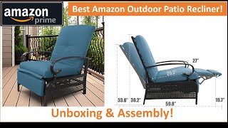 Best Amazon Outdoor Patio Recliner  Kozyard Furniture  Unboxing amp Assembly [upl. by Burkitt]