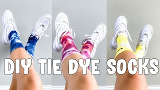 DIY  TIE DYE NIKE SOCKS [upl. by Yentirb419]