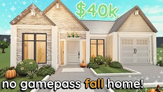 40k Fall Bloxburg NO GAME PASS House Build 1 Story Tutorial [upl. by Elaina672]