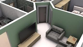 Planta de Casa Simples em 3D [upl. by Naaman687]