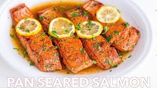 Easy Pan Seared Salmon Recipe with Lemon Butter [upl. by Yerocaj]