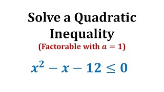 Ex 1 Solve a Quadratic Inequality [upl. by Aiclid884]