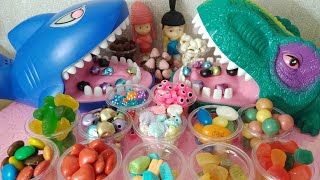 LIVE ▶️Playing Shark 🦈 And Dinosaur 🦖 Biting Game Challenge W Gummy Charms amp Beads Food Toys ASMR [upl. by Aihseyn]