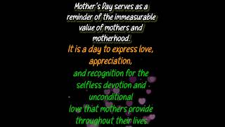 12th May  Happy Mothers day Mothers day wishes  mothers day meaning trending viral mom [upl. by Irahc]