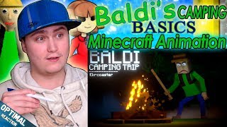 BALDI CAMPING  Baldis Basics Minecraft Animation Random Encounters  Reaction [upl. by Nira]