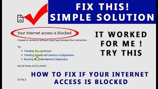 Fix  Your Internet access is blocked error  How to fix  Solution [upl. by Mulvihill932]