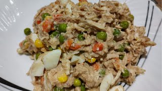 Ensalada de atún con pollo solo 10 minutos fácil rápido y deliciosa 🥗 [upl. by Alasteir]