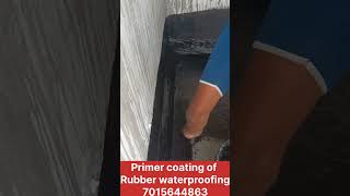 Primer coating of Elastomeric treatment  Rubber liquid waterproofing  treatment of roof waterproof [upl. by Noived]