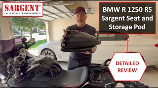 BMW R 1250 RS  New Sargent Seat and Storage Pod Detailed Review [upl. by Dolphin117]