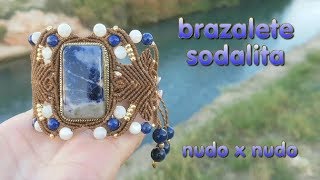 BRAZALETE SODALITA l MACRAME PASO A PASO [upl. by Adnawaj782]