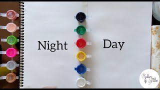 Easy watercolor PaintingBeautiful Day and Night How to use poster colorstep by step tutorial [upl. by Clymer]