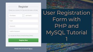 User Registration Form with PHP and MySQL Tutorial 1  Creating a Registration Form [upl. by Carbrey]