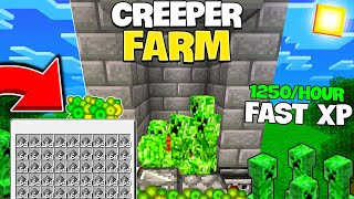 Fast XP Creeper Farm Minecraft Bedrock 121 2024 [upl. by Richela]