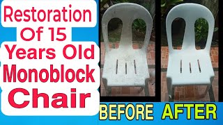 Restoration of 15year old monoblock chair using muriatic acid DIY restoration muriatic monoblock [upl. by Spiegel]