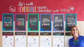 Erin Condren Lets Talk Reversible Quote Calendar [upl. by Dadinirt]