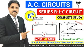 AC CIRCUIT  AC FUNDAMENTALS  COMPLETE STUDY OF SERIES RLC CIRCUITS  LECTURE 6 IN HINDI [upl. by Esyned385]