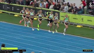 Maudie Skyring wins the Female Open 3000m in 85539 2023 On Track Nights Zatopek10 [upl. by Aanas]