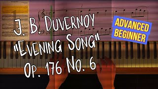 J B Duvernoy Evening Song Op 176 No 6 FMajor Version Slow Motion Piano Tutorial [upl. by Yrtsed]