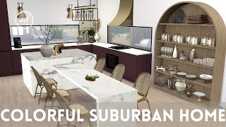 COLORFUL SUBURBAN FAMILY HOME  Sims 4  CC SPEED BUILD [upl. by Atirehgram759]