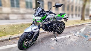 NEW KAWASAKI ELECTRIC MOTORCYCLE  Z e1 2024  WALKAROUND amp ACCELERATION [upl. by Breana]