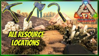 Where to Find ALL Resources in Scorched Earth Ark Survival Evolved [upl. by Santa]