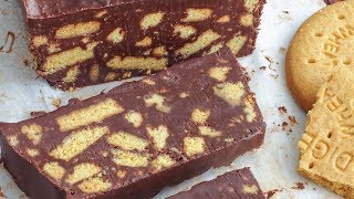 No Bake Chocolate Biscuit Cake Recipe  Only 4Ingredients  Happy Foods Tube [upl. by Loomis787]