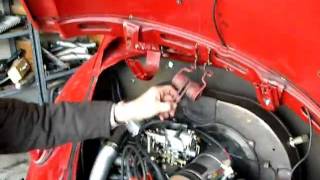 Putting deck lid spring in a 1967 VW [upl. by Llednek]