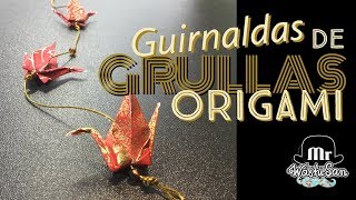 Guirnaldas de grullas origami y la leyenda de las mil grullas de papel [upl. by Ekul175]