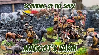 MESBG Narrative Battle Report  Scouring of the Shire  Maggots Farm [upl. by Trebleht]