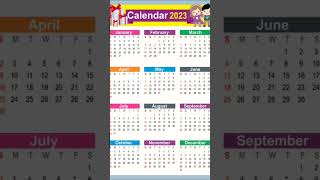 Calendar 2023  New year 2023🎉  new year date newyearcalendar2023 [upl. by Hajin485]