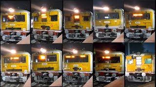 19 in 1 Amazing multicolored different model night EMU local trains at Palta Stn I Kolkata Trains [upl. by Frasch]