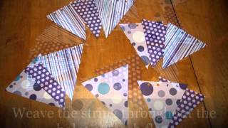 DIY How to make an EASY Paper Pennant Banner FREE PATTERNS hipknitizedcom [upl. by Nidnal712]