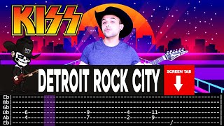 【KISS】 Detroit Rock City  cover by Masuka  LESSON  GUITAR TAB [upl. by Chan829]