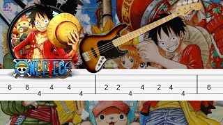 One Piece OP 1  We Are Bass Tabs Tutorial [upl. by Aihsema]