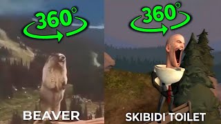 BEAVER SCREAM VS SKIBIDI TOILET 57 ELECTUS SCREAM fanmade 360º VR [upl. by Esinaej48]