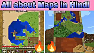 Everything you need to know about Maps in Minecraft in Hindi 2022  How to craft and use Map MCPE [upl. by Nepets]