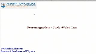 Ferromagnetism Curie Weiss Law [upl. by Buroker443]