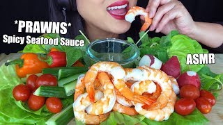 ASMR SPICY SEAFOOD SAUCE PRAWNS PLATTER Eating Sounds  Prawn Cocktail  No Talking ASMR Phan [upl. by Walton]