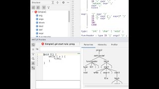 ANTLR4 Intellij Plugin  Parser Preview Parse Tree and Profiling [upl. by Tippets]