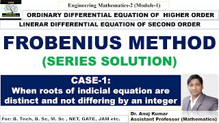 Frobenius Method  Series Solution of Differential Equation  Frobenius Method Case1 [upl. by Avi]