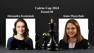 Anna Muzychuk beats Alexandra Kosteniuk  Round 08  Cairns Cup 2024 [upl. by Eineeuq229]