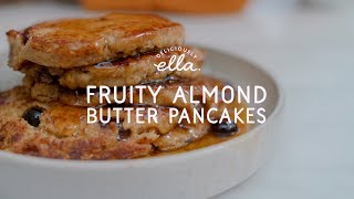 Fruity Almond Butter Pancakes  Deliciously Ella  Vegan [upl. by Esmerelda482]